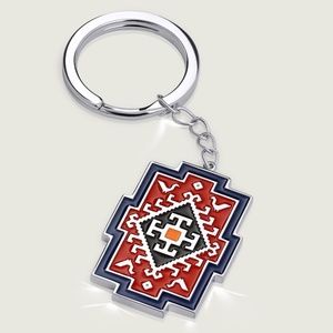 Gugoco Armenian Carpet Sterling Silver Keychain NWT